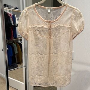 Elegant Lace Beige Top